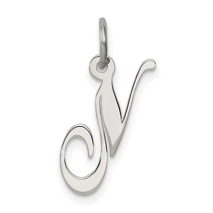 Sterlingsilber Rhodiniert Fantasie Schreibschrift Buchstabe N Initiale Charm