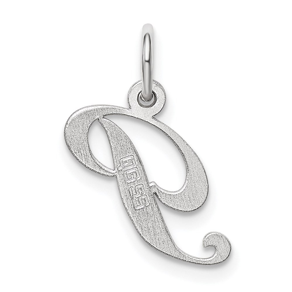 Sterlingsilber Rhodiniert Fantasie Schreibschrift Buchstabe P Initiale Charm