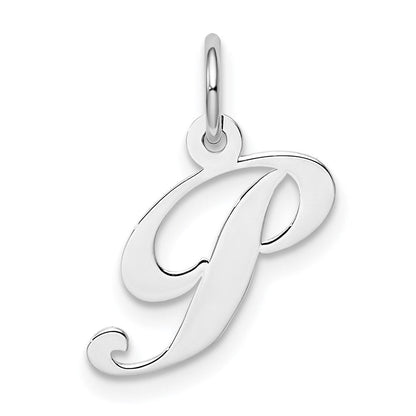 Sterlingsilber Rhodiniert Fantasie Schreibschrift Buchstabe P Initiale Charm