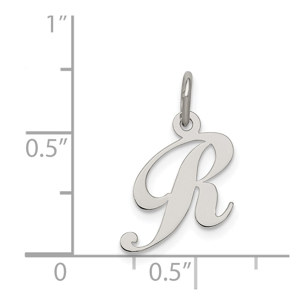 Sterlingsilber Rhodiniert Fantasie Schreibschrift Buchstabe R Initiale Charm