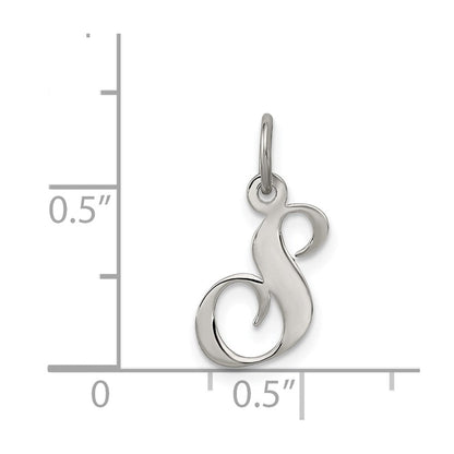 Sterlingsilber Rhodiniert Fantasie Schreibschrift Buchstabe S Initiale Charm