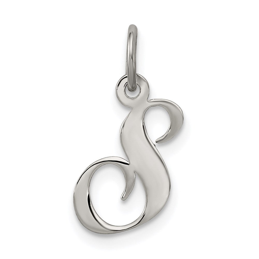 Sterlingsilber Rhodiniert Fantasie Schreibschrift Buchstabe S Initiale Charm