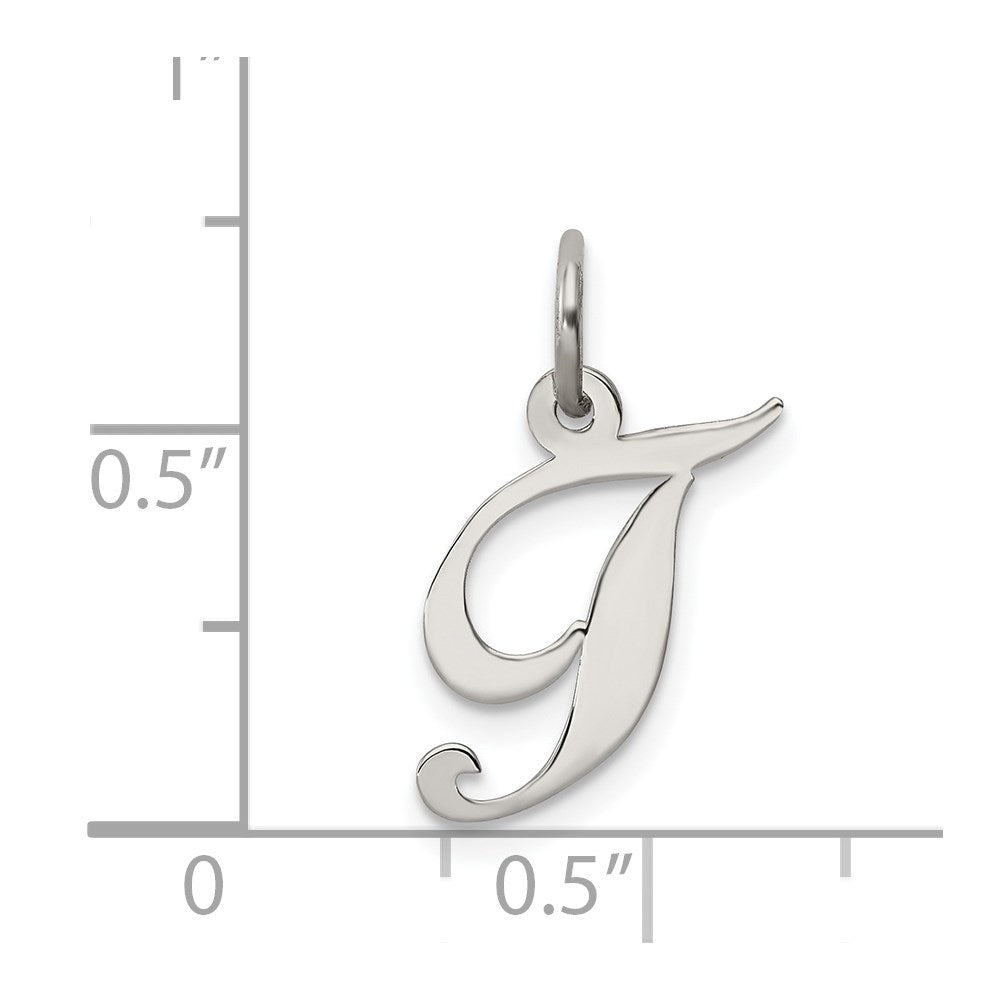 Sterlingsilber Rhodiniert Fantasie Schreibschrift Buchstabe T Initiale Charm