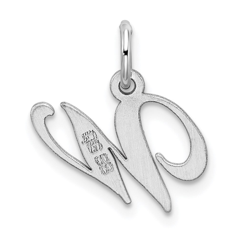 Sterlingsilber Rhodiniert Fantasie Schreibschrift Buchstabe W Initiale Charm