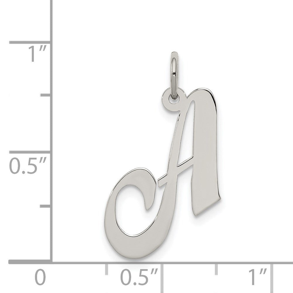 Sterlingsilber Rhodiniert Fantasie Schreibschrift Buchstabe A Initiale Charm