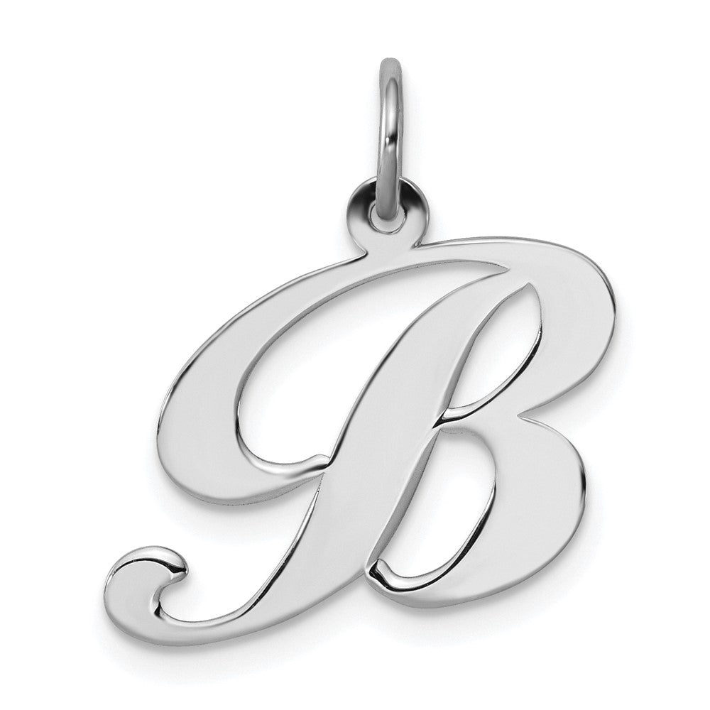 Sterlingsilber Rhodiniert Fantasie Schreibschrift Buchstabe B Initiale Charm
