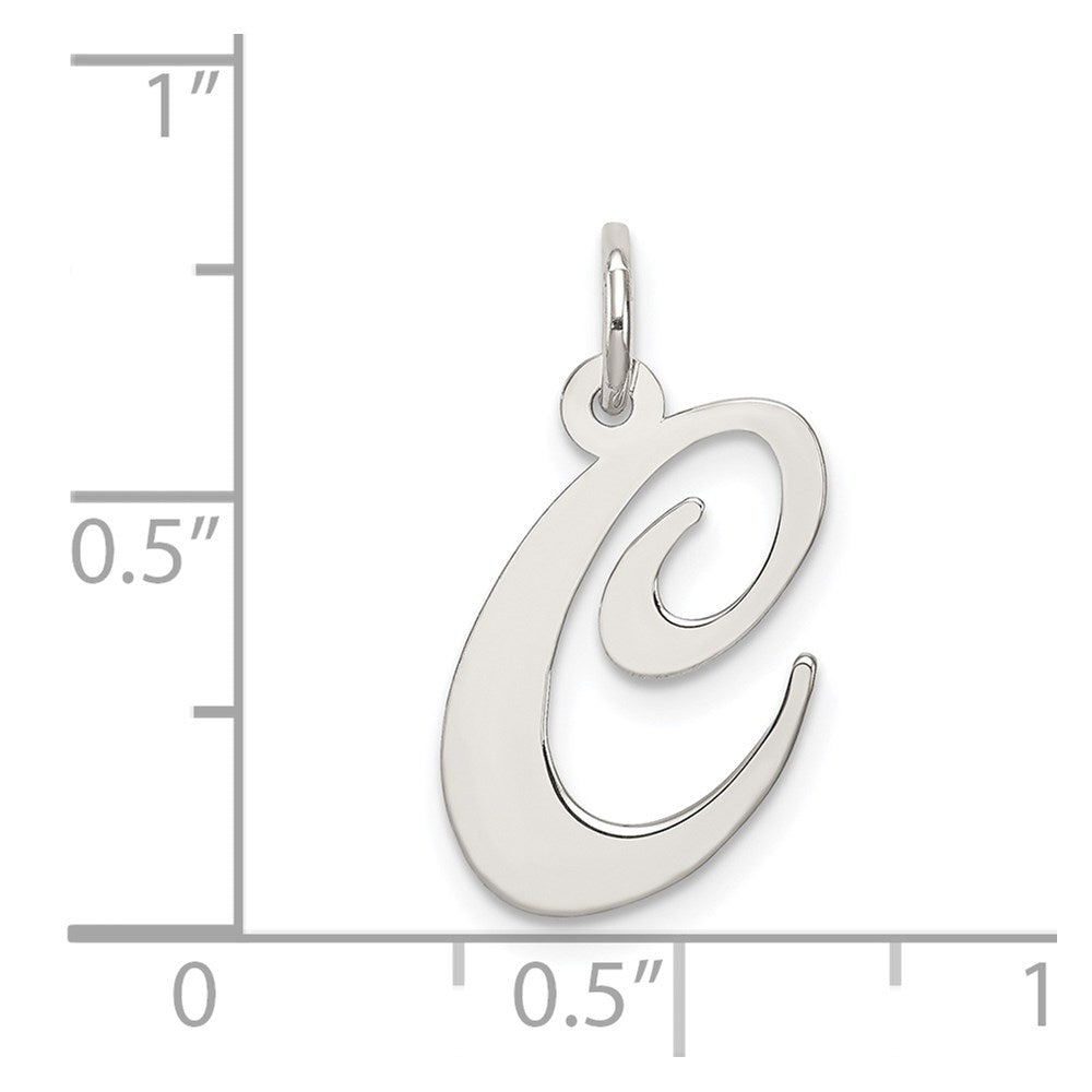 Sterlingsilber Rhodiniert Fantasie Schreibschrift Buchstabe C Initiale Charm