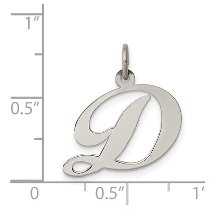 Sterlingsilber Rhodiniert Fantasie Schreibschrift Buchstabe D Initiale Charm
