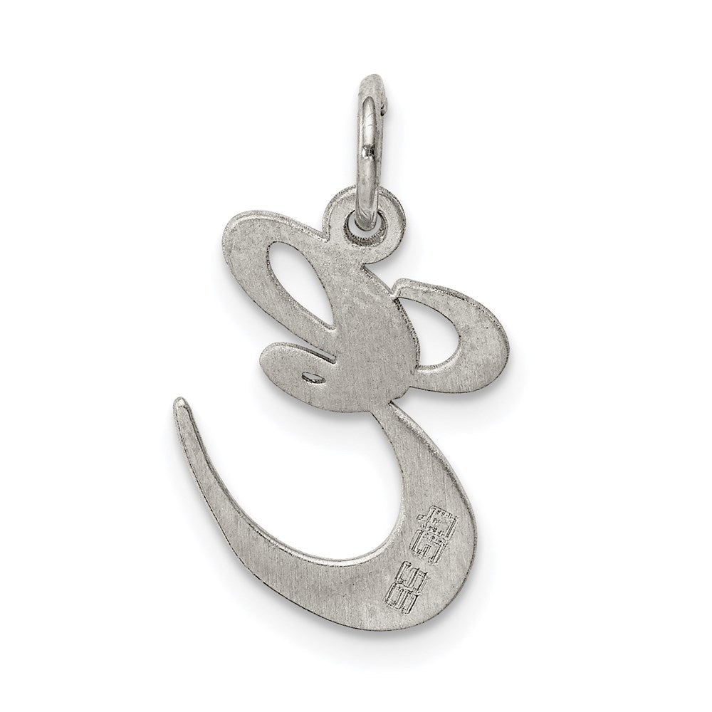 Sterlingsilber Rhodiniert Fantasie Schreibschrift Buchstabe E Initiale Charm
