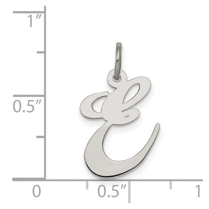 Sterlingsilber Rhodiniert Fantasie Schreibschrift Buchstabe E Initiale Charm