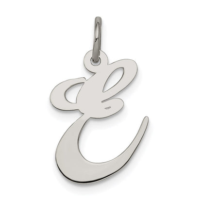 Sterlingsilber Rhodiniert Fantasie Schreibschrift Buchstabe E Initiale Charm
