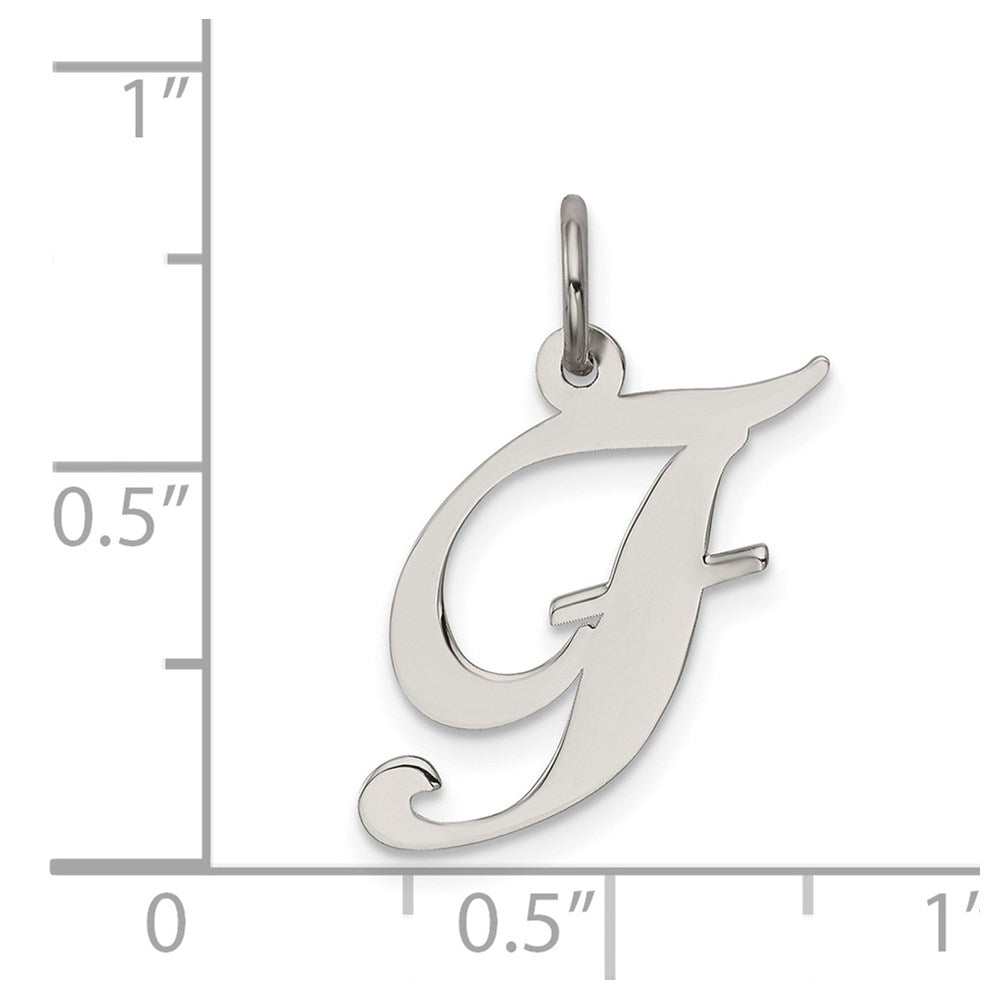 Sterlingsilber Rhodiniert Fantasie Schreibschrift Buchstabe F Initiale Charm