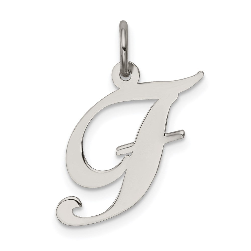 Sterlingsilber Rhodiniert Fantasie Schreibschrift Buchstabe F Initiale Charm
