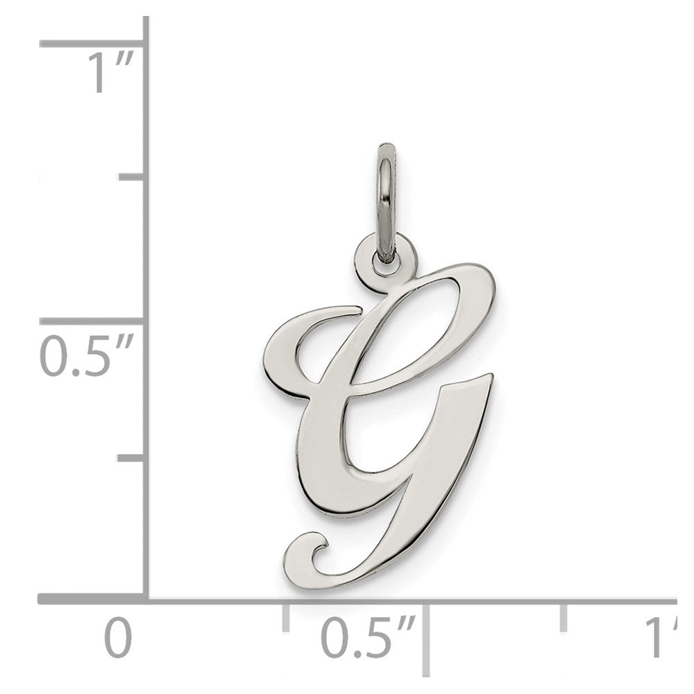 Sterlingsilber Rhodiniert Fantasie Schreibschrift Buchstabe G Initiale Charm