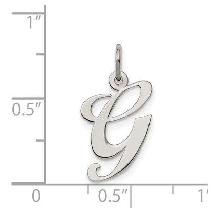 Sterlingsilber Rhodiniert Fantasie Schreibschrift Buchstabe G Initiale Charm