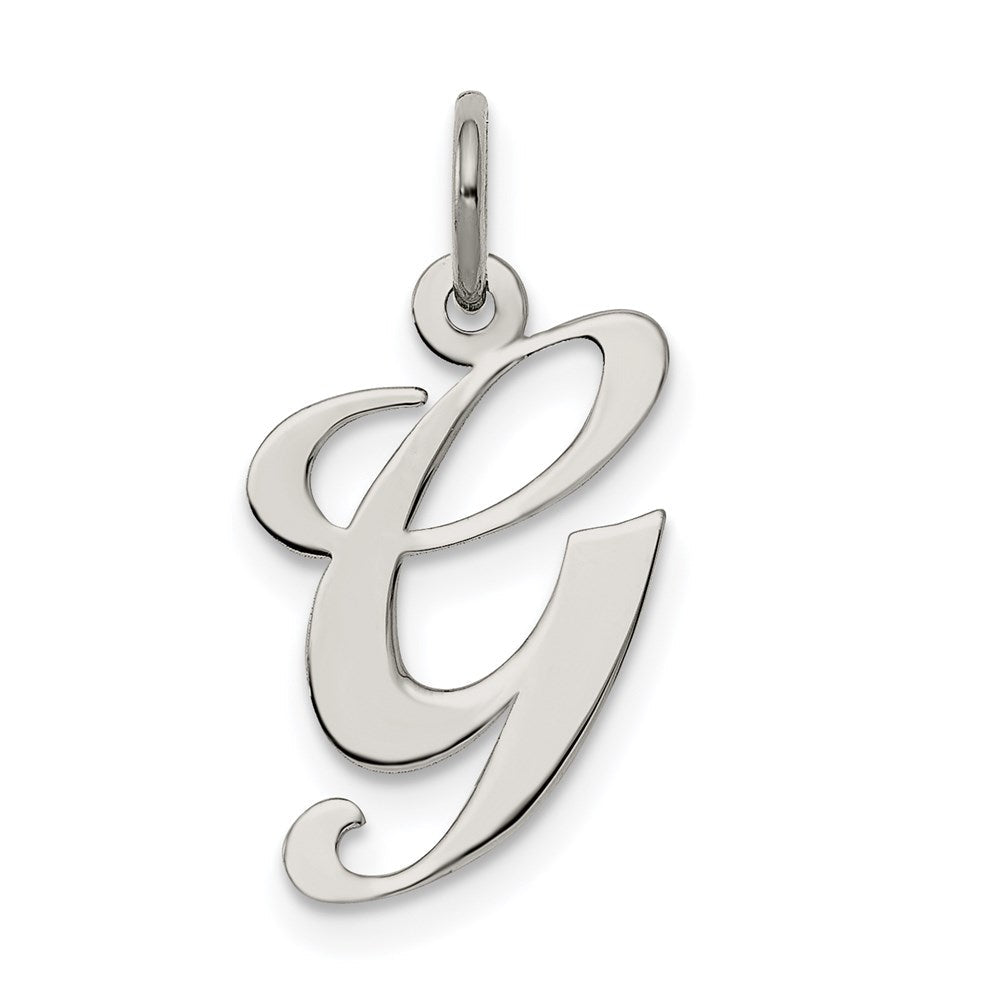Sterlingsilber Rhodiniert Fantasie Schreibschrift Buchstabe G Initiale Charm