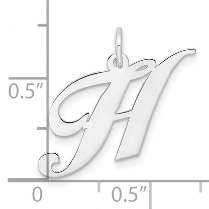 Sterlingsilber Rhodiniert Fantasie Schreibschrift Buchstabe H Initiale Charm