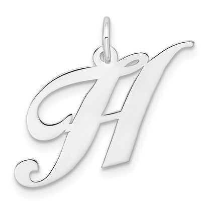 Sterlingsilber Rhodiniert Fantasie Schreibschrift Buchstabe H Initiale Charm
