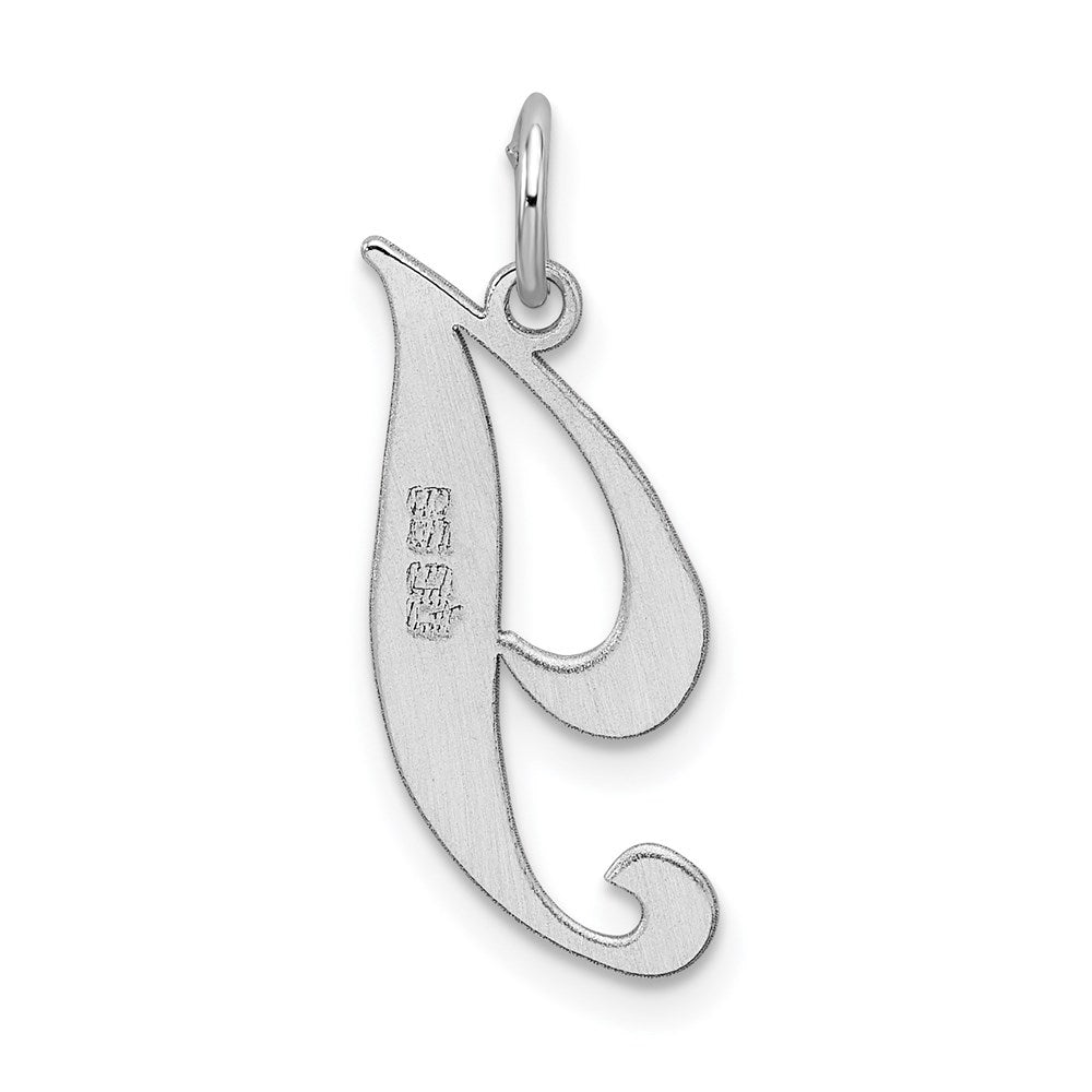 Sterlingsilber Rhodiniert Fantasie Schreibschrift Buchstabe I Initiale Charm