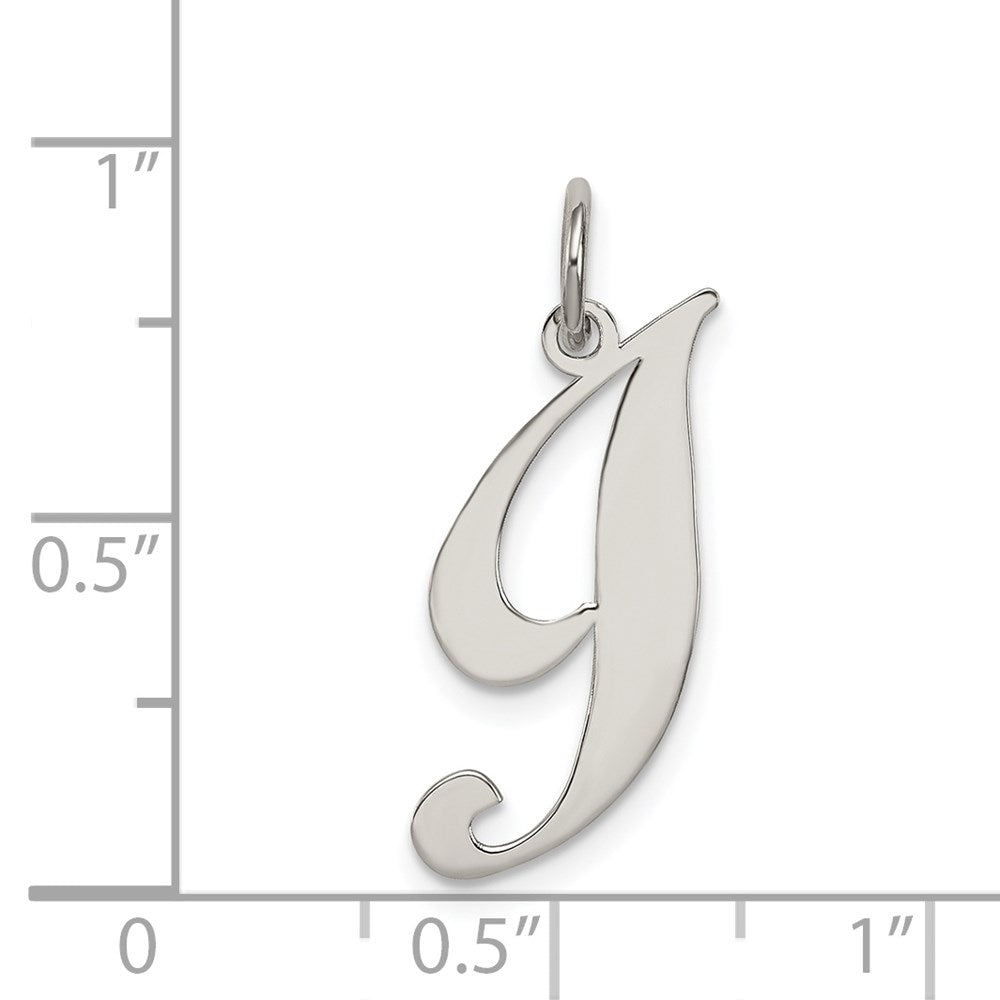 Sterlingsilber Rhodiniert Fantasie Schreibschrift Buchstabe I Initiale Charm