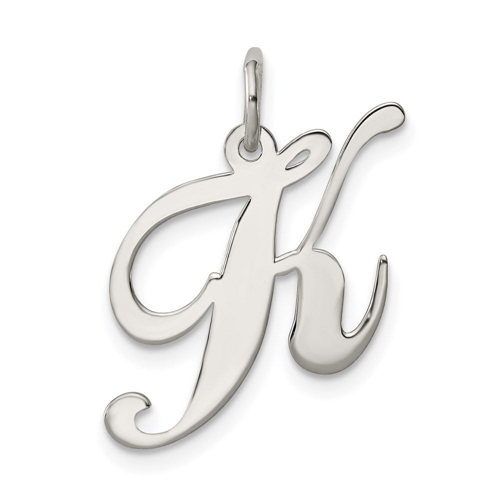 Sterlingsilber Rhodiniert Fantasie Schreibschrift Buchstabe K Initiale Charm