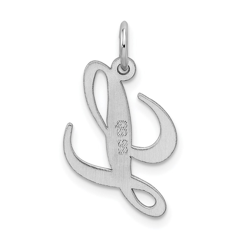 Sterlingsilber Rhodiniert Fantasie Schreibschrift Buchstabe L Initiale Charm