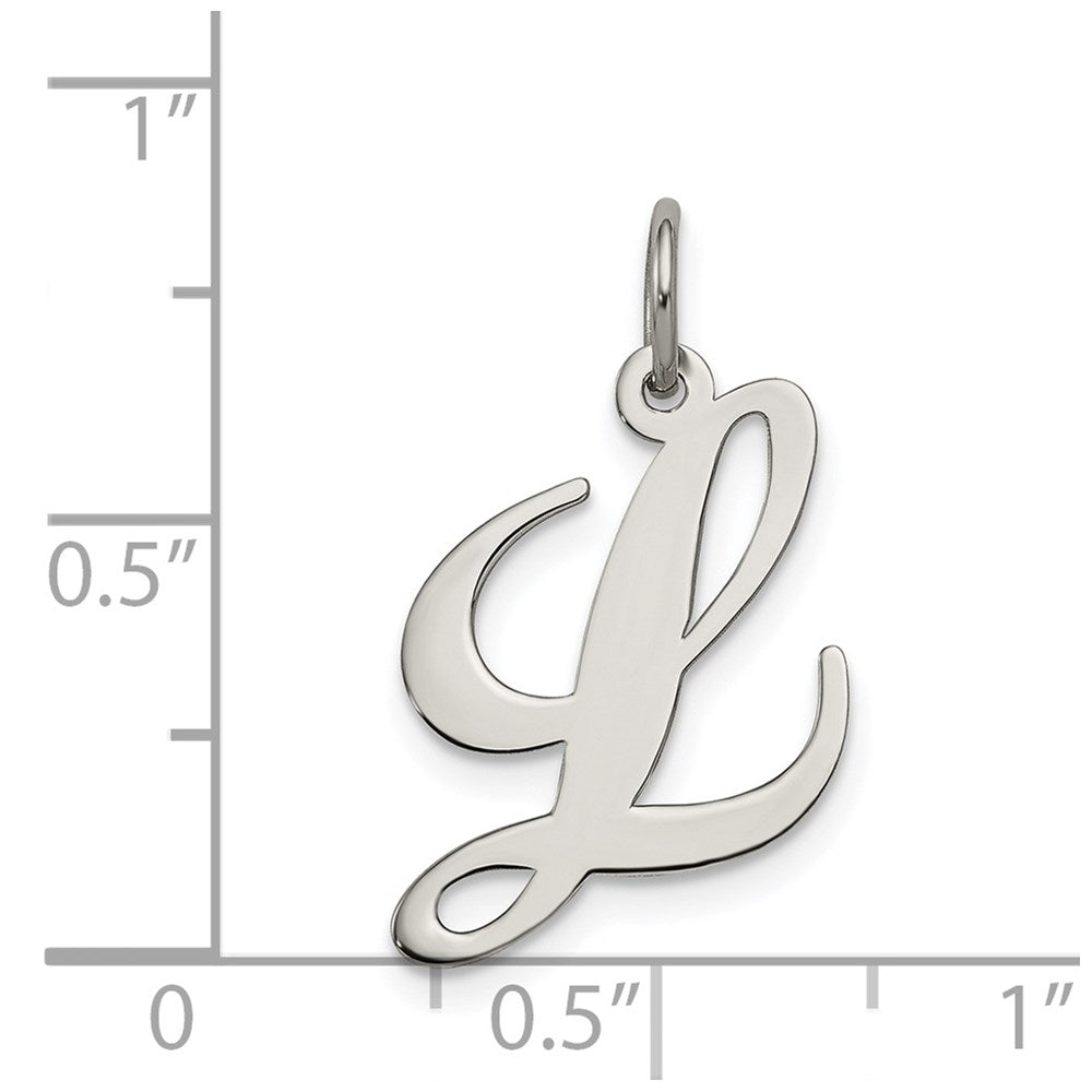 Sterlingsilber Rhodiniert Fantasie Schreibschrift Buchstabe L Initiale Charm