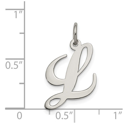 Sterlingsilber Rhodiniert Fantasie Schreibschrift Buchstabe L Initiale Charm