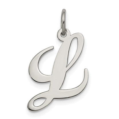 Sterlingsilber Rhodiniert Fantasie Schreibschrift Buchstabe L Initiale Charm