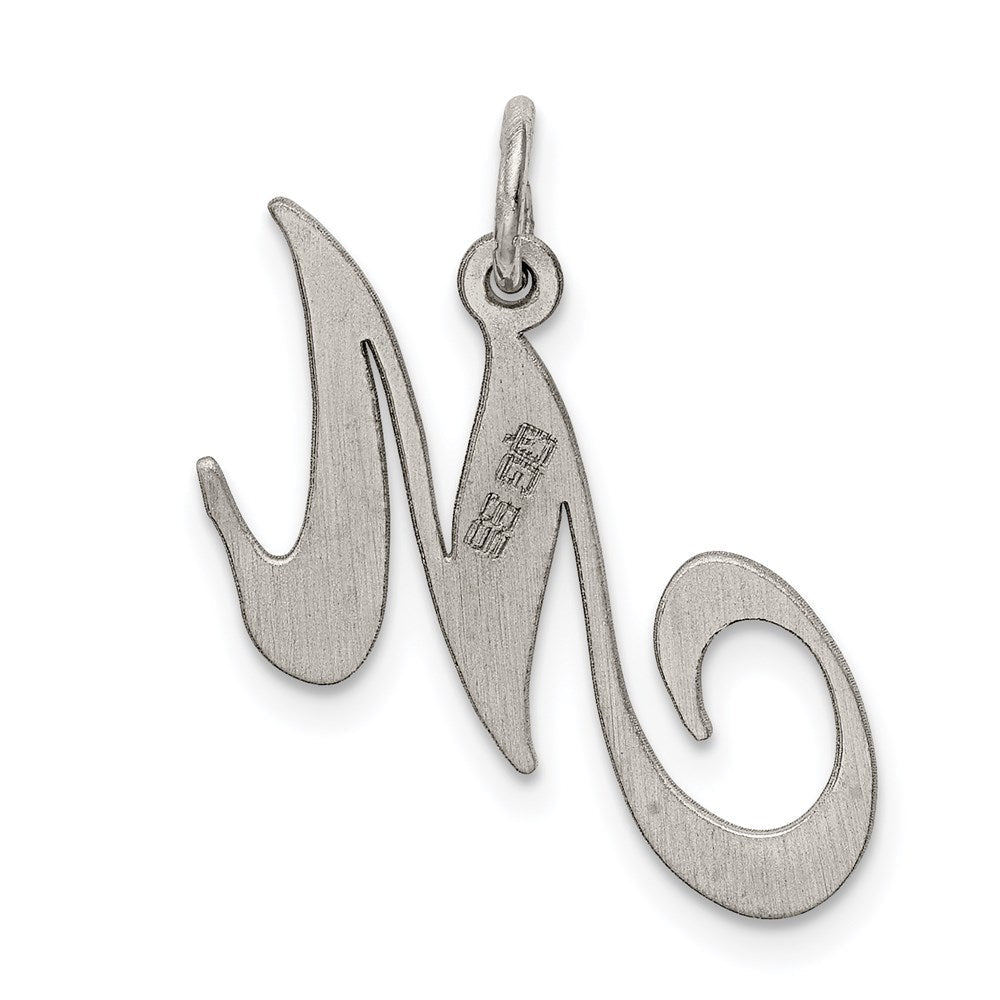Sterlingsilber Rhodiniert Fantasie Schreibschrift Buchstabe M Initiale Charm