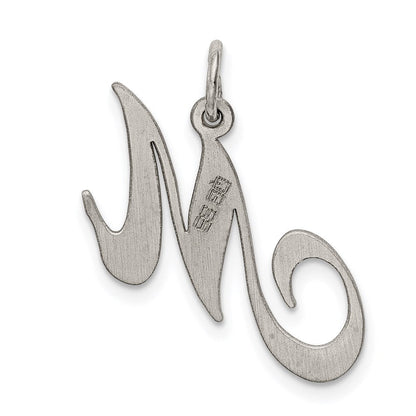 Sterlingsilber Rhodiniert Fantasie Schreibschrift Buchstabe M Initiale Charm