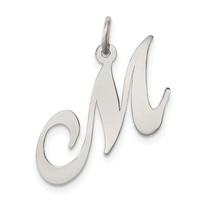 Sterlingsilber Rhodiniert Fantasie Schreibschrift Buchstabe M Initiale Charm
