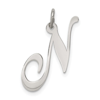 Sterlingsilber Rhodiniert Fantasie Schreibschrift Buchstabe N Initiale Charm
