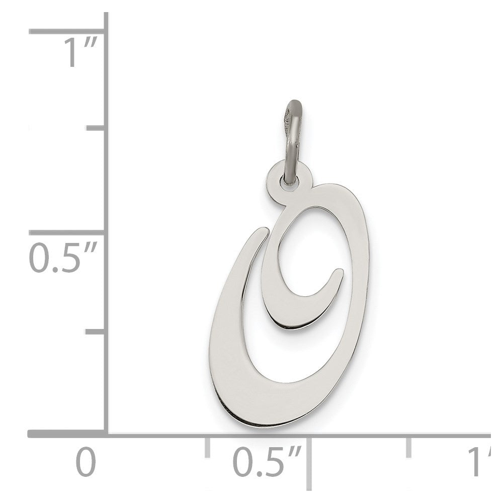Sterlingsilber Rhodiniert Fantasie Schreibschrift Buchstabe O Initiale Charm