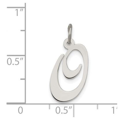 Sterlingsilber Rhodiniert Fantasie Schreibschrift Buchstabe O Initiale Charm