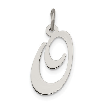 Sterlingsilber Rhodiniert Fantasie Schreibschrift Buchstabe O Initiale Charm