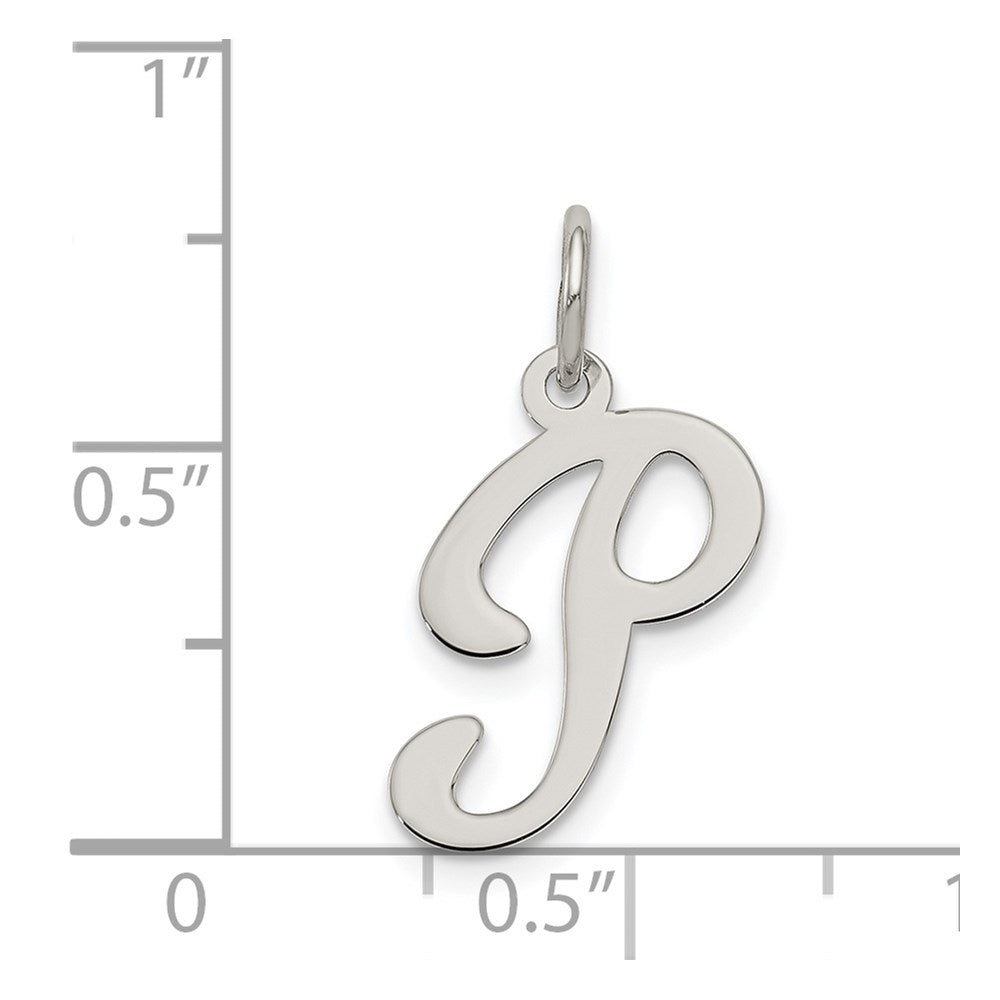 Sterlingsilber Rhodiniert Fantasie Schreibschrift Buchstabe P Initiale Charm