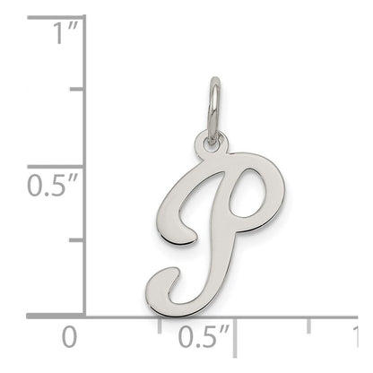 Sterlingsilber Rhodiniert Fantasie Schreibschrift Buchstabe P Initiale Charm