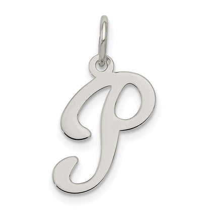 Sterlingsilber Rhodiniert Fantasie Schreibschrift Buchstabe P Initiale Charm