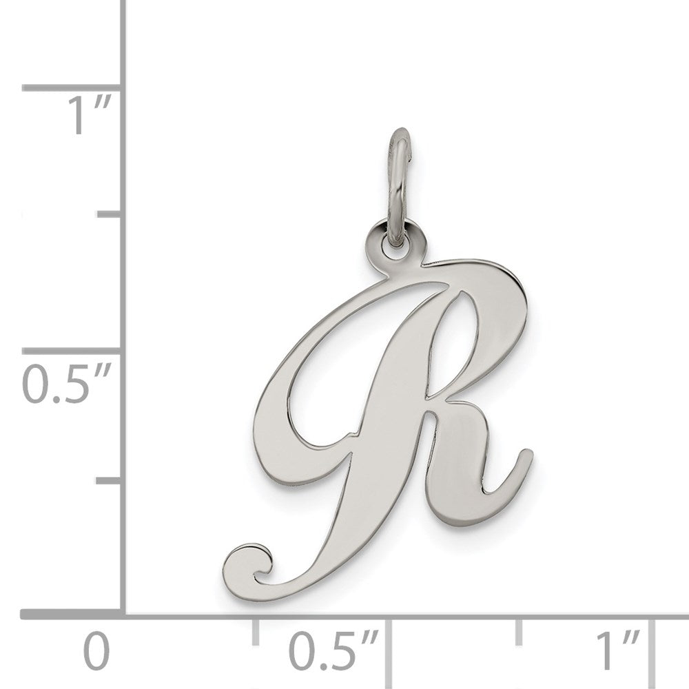 Sterlingsilber Rhodiniert Fantasie Schreibschrift Buchstabe R Initiale Charm