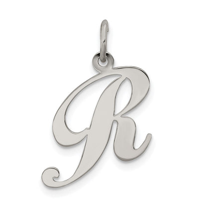 Sterlingsilber Rhodiniert Fantasie Schreibschrift Buchstabe R Initiale Charm