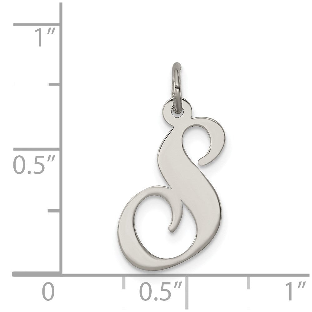 Sterlingsilber Rhodiniert Fantasie Schreibschrift Buchstabe S Initiale Charm