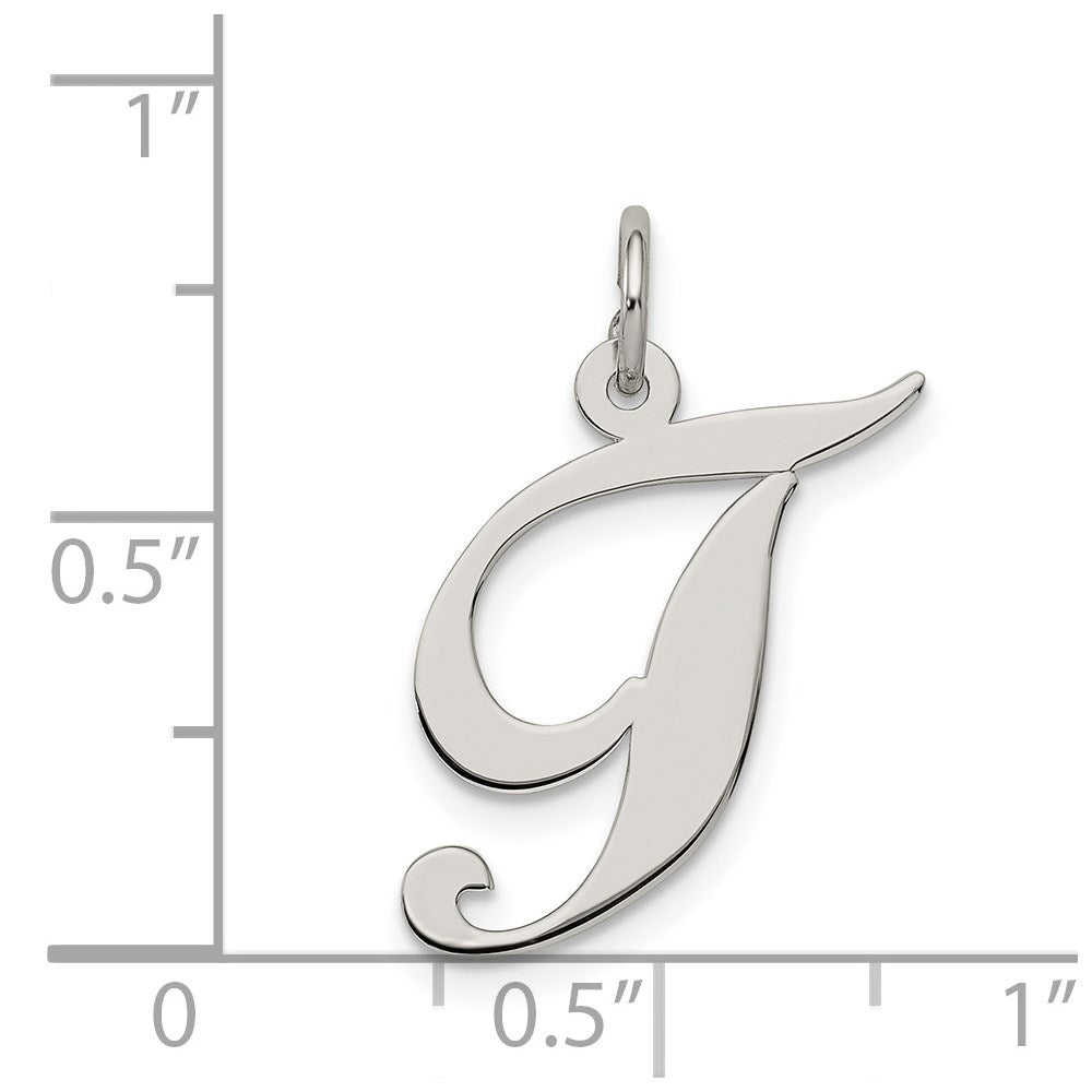 Sterlingsilber Rhodiniert Fantasie Schreibschrift Buchstabe T Initiale Charm