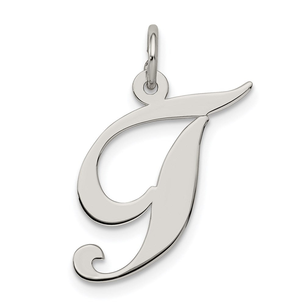 Sterlingsilber Rhodiniert Fantasie Schreibschrift Buchstabe T Initiale Charm