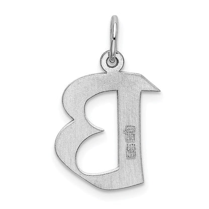 Sterlingsilber Rhodiniert Artisan Block Buchstabe B Initiale Charm
