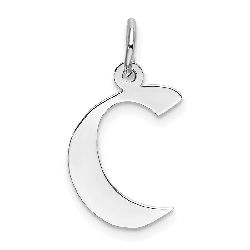 Sterlingsilber Rhodiniert Artisan Block Buchstabe C Initiale Charm