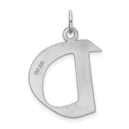 Sterlingsilber Rhodiniert Artisan Block Buchstabe D Initiale Charm