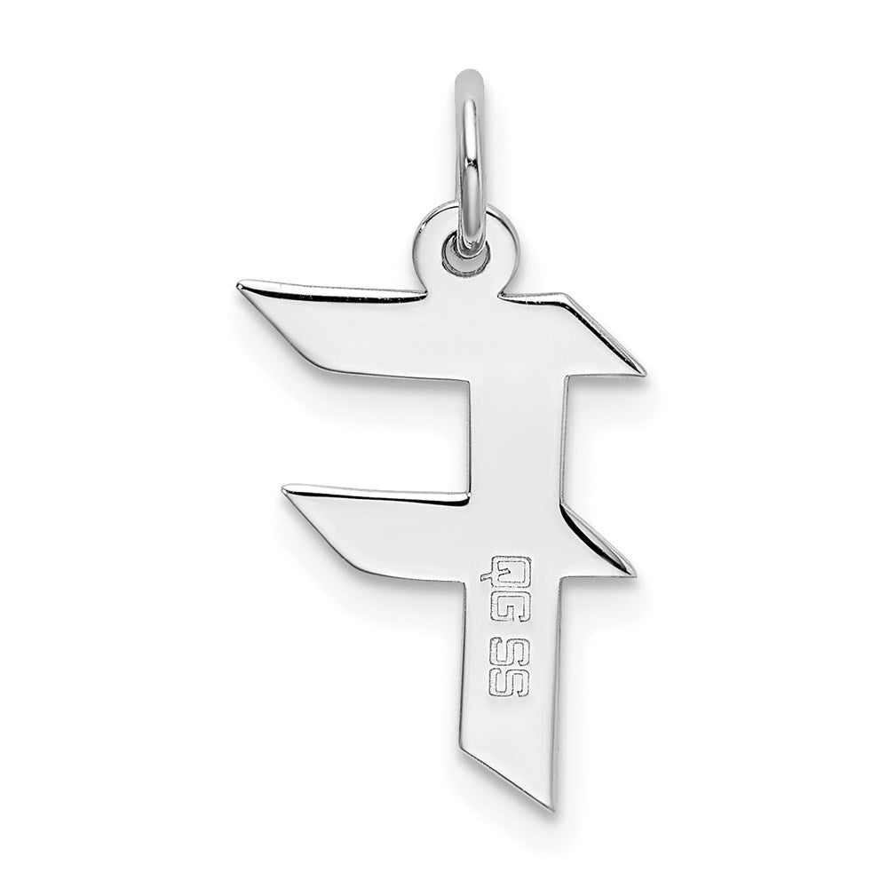 Sterlingsilber Rhodiniert Artisan Block Buchstabe F Initiale Charm