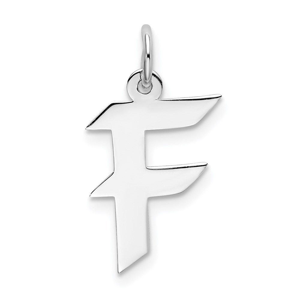Sterlingsilber Rhodiniert Artisan Block Buchstabe F Initiale Charm