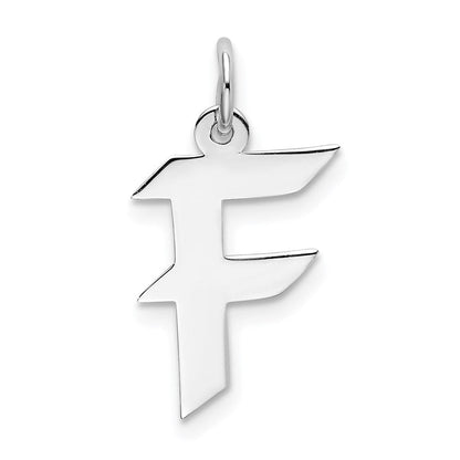 Sterlingsilber Rhodiniert Artisan Block Buchstabe F Initiale Charm